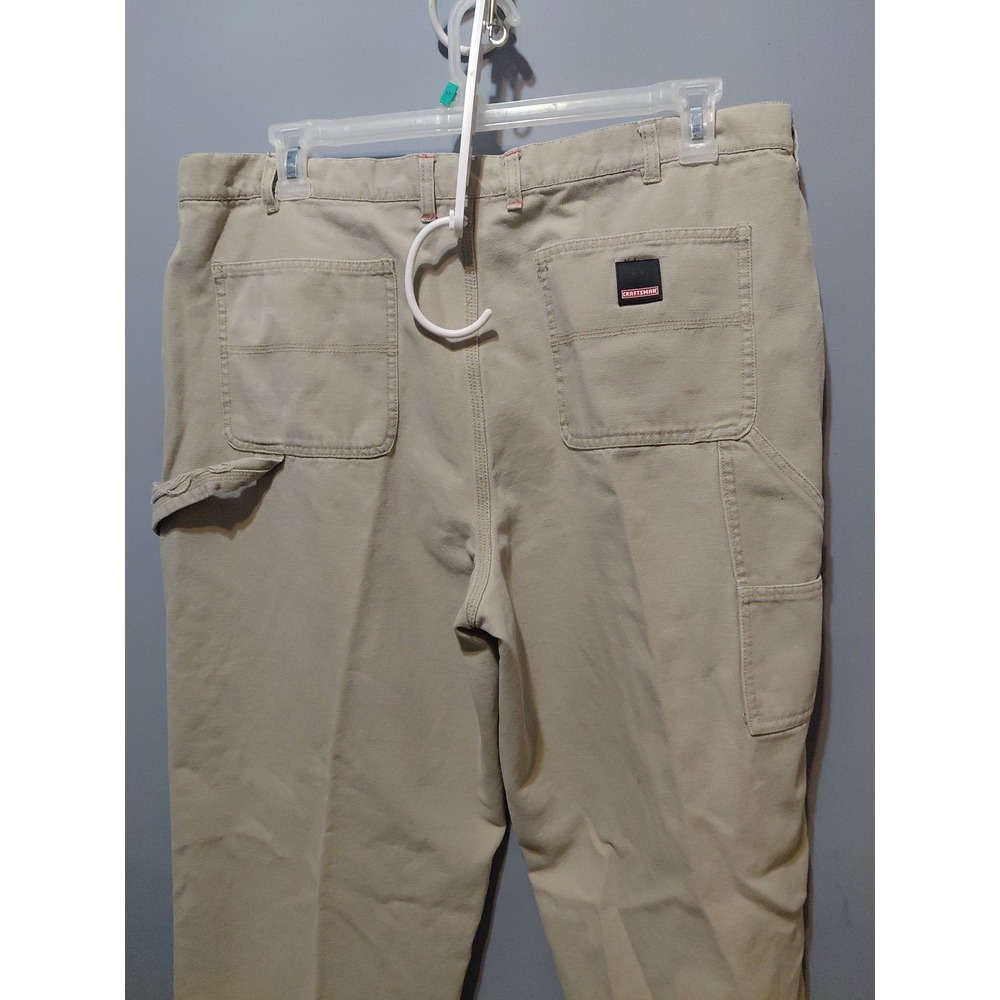 Craftsman Duck Canvas Painters Utility Work Jeans Mens Khaki 40×32